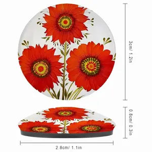 Three Red Flowers Fridge Magnet