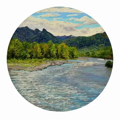 Signed Mountain River Fridge Magnet