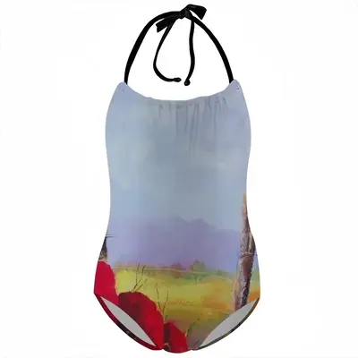 Fence Poppies Kids One Piece Swimsuit