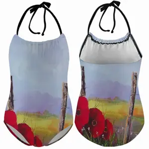 Fence Poppies Kids One Piece Swimsuit