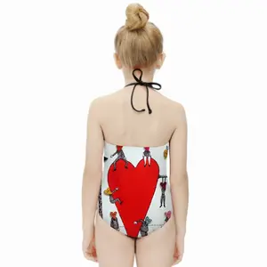 Love Is All Around Kids One Piece Swimsuit