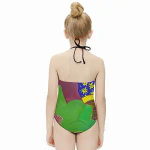 Green Woman Kids One Piece Swimsuit