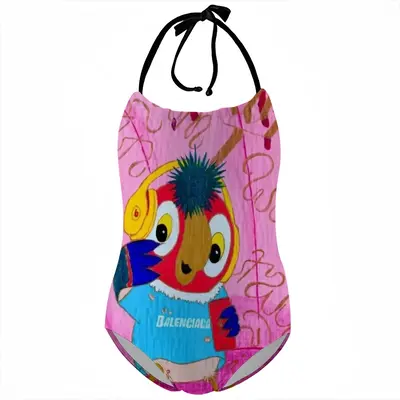 Fashionista - Bird Animals Pink Yellow Balenciaga Kids One Piece Swimsuit