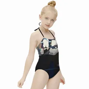 Black Kids One Piece Swimsuit