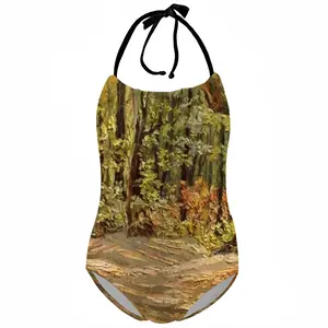 Famous Forest Trail Impasto Kids One Piece Swimsuit