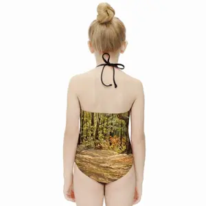 Famous Forest Trail Impasto Kids One Piece Swimsuit