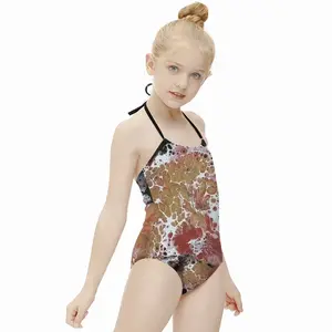 Hydrangea Gold Kids One Piece Swimsuit