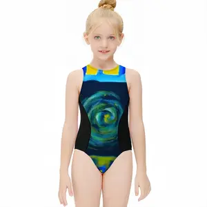 Greek Turbula Kids One Piece Swimsuit (Black)