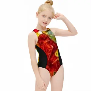 73 Fragment A Kids One Piece Swimsuit (Black)