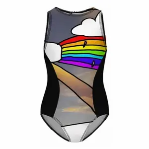 Rainbow 1 Kids One Piece Swimsuit (Black)