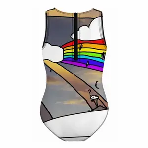 Rainbow 1 Kids One Piece Swimsuit (Black)