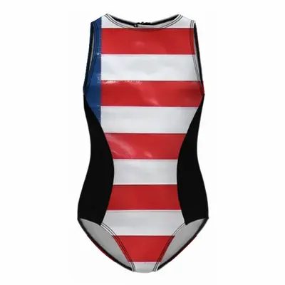 Pubic Flag United States Kids One Piece Swimsuit (Black)