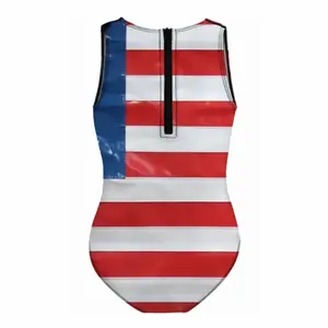 Pubic Flag United States Kids One Piece Swimsuit (Black)