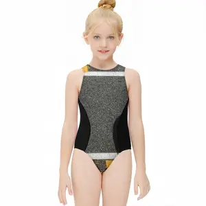 Road Rage#87 Kids One Piece Swimsuit (Black)