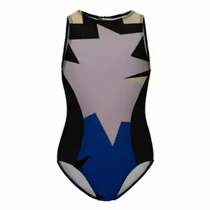 Blue Scarf Kids One Piece Swimsuit (Black)