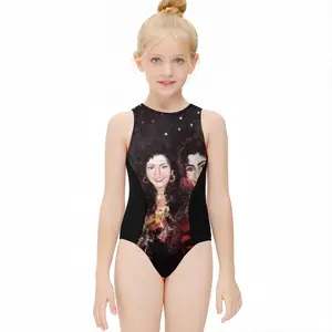 Three Graces Flying Through Madrid Kids One Piece Swimsuit (Black)