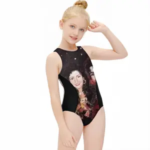 Three Graces Flying Through Madrid Kids One Piece Swimsuit (Black)