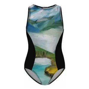 Beauty Of Lake Kids One Piece Swimsuit (Black)