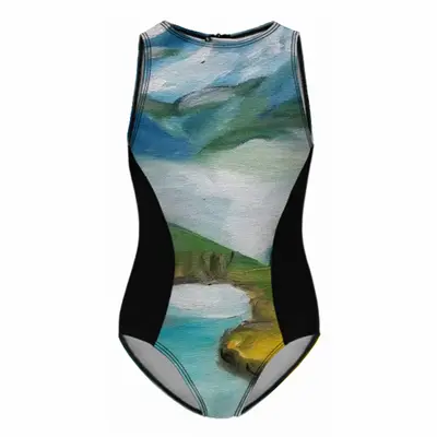 Beauty Of Lake Kids One Piece Swimsuit (Black)