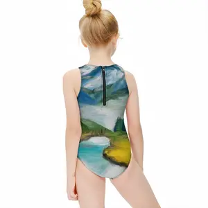 Beauty Of Lake Kids One Piece Swimsuit (Black)