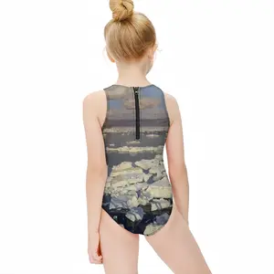 Ice Drift On The Oka Kids One Piece Swimsuit (Black)