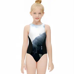 Far North Line Georgemas Station House Kids One Piece Swimsuit (Black)