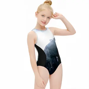 Far North Line Georgemas Station House Kids One Piece Swimsuit (Black)