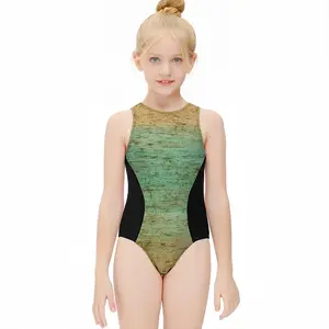 Wind Swept Kids One Piece Swimsuit (Black)