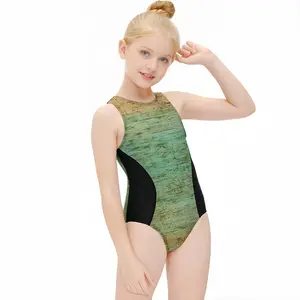 Wind Swept Kids One Piece Swimsuit (Black)