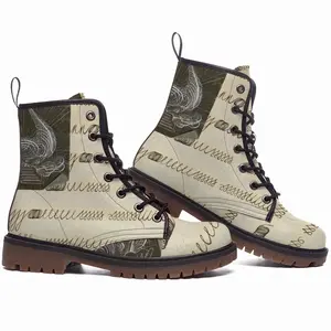 Men Stars And Stripes Leather Work Boots