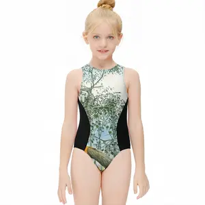 The Sacred Branch Kids One Piece Swimsuit (Black)