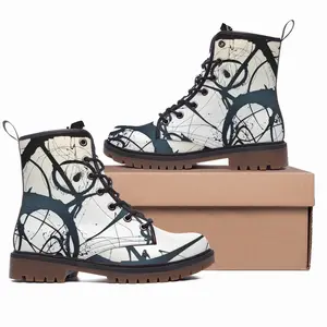 Men Hebe Royal Abstract Leather Work Boots