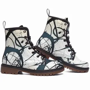 Men Hebe Royal Abstract Leather Work Boots