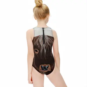 Bull - Red Bull Taurus Animals Buffalo Wild Kids One Piece Swimsuit (Black)