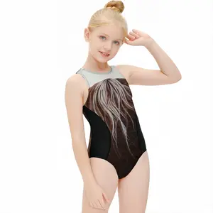 Bull - Red Bull Taurus Animals Buffalo Wild Kids One Piece Swimsuit (Black)