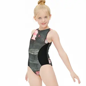 Black Web Kids One Piece Swimsuit (Black)