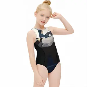 Black Kids One Piece Swimsuit (Black)