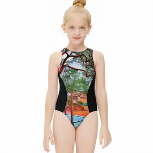 Deep Breath Kids One Piece Swimsuit (Black)