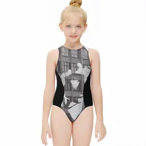 Man Kids One Piece Swimsuit (Black)