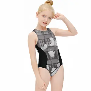 Man Kids One Piece Swimsuit (Black)