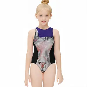 Bald Cat Kids One Piece Swimsuit (Black)