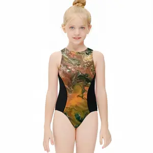 Autumn Flare Kids One Piece Swimsuit (Black)