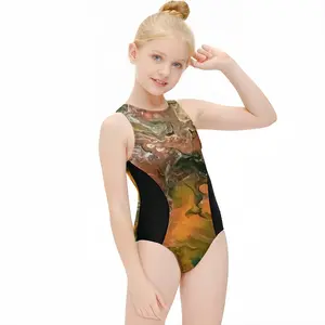 Autumn Flare Kids One Piece Swimsuit (Black)