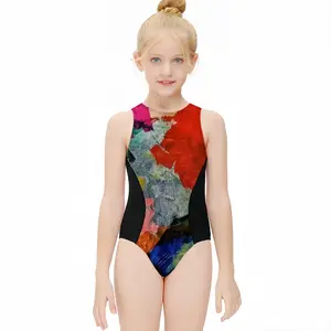 #106-2021 Kids One Piece Swimsuit (Black)