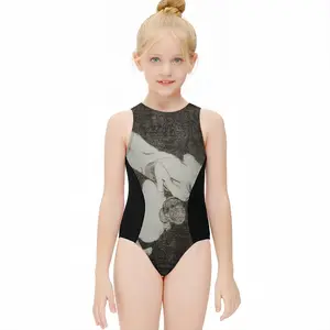 Migrants Kids One Piece Swimsuit (Black)