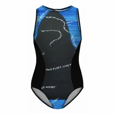 Infernal Journey Kids One Piece Swimsuit (Black)