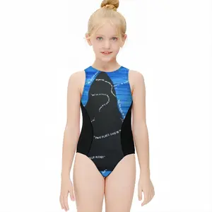 Infernal Journey Kids One Piece Swimsuit (Black)