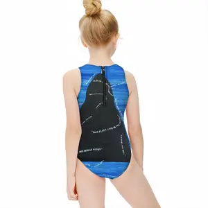 Infernal Journey Kids One Piece Swimsuit (Black)