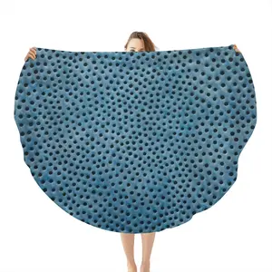 Holes Blue Flannel Blanket (Round)