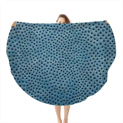 Holes Blue Flannel Blanket (Round)